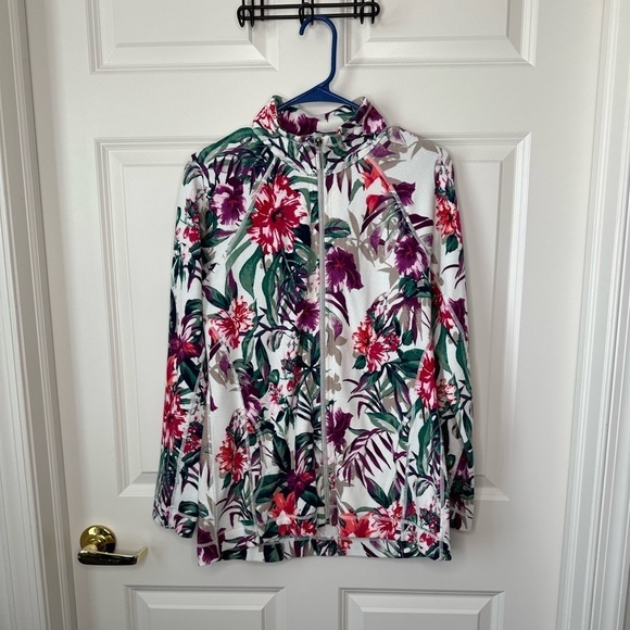 Tommy Bahama Jackets & Blazers - Tommy Bahama Womens Size M Tropical Full Zip Long Sleeve Floral Jacket